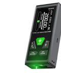Dual Laser Rangefinder With Rechargeable Battery And Big Digital Screen measuring device displaying measurements for indoor outdoor tasks.
