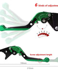 Top Notch Cnc Motorcycle Brake And Clutch Lever Kit For Yamaha Fazer 700 Fzx700 With Grips Handlebar Controls Installed Ready To Ride Smooth And Safe Today, 190mm lever, green black CNC alloy, 6-position adjustable
