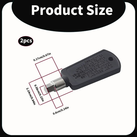 Top Tier 2 Pack Universal Mini Fridge Lock Freezer Door Key Replacement Set Dead Legit Pentagonal Lock Core dimensions with measurements