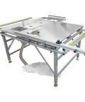 Heavy Duty Table Saw With Anti Chip Dust Filter And Precision Dual Blades For Butter Smooth Cuts, 100x120cm, metal frame, woodworking.