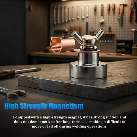 Rock Solid Magnetic Ground Clamp For Car SUV Truck Making Tack Welds And Cuttings Perfect Welding Support Tool With Copper Conductors, high-strength magnet and support for welding.