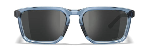 Active Safety Sunglasses Featuring Shatterproof Captivate Black Mirror Lenses Full UV Eye Protection ANSI Z87.1 Certified Crystal Light Blue Frame.