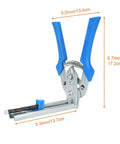 Two Pack Type M Nail Ring Pliers Kit With 1200 Zinc Alloy Hog Rings For Durable Fencing And Animal Cage Repairs Easy To Use DIY Friendly Rust Resistant Heavy Duty Tool Set with blue handles and size dimensions