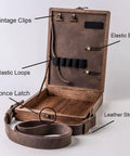 Wooden Messenger Box Crossbody Bag For Artists Grab And Go Multifunctional Handmade Tool Storage Box Painting Brush Organizer open view