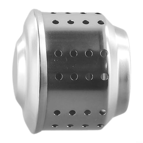 Close-up of Moka Pot Guard 304 Stainless Steel Anti Splash Valve, showing durable, rust-resistant design with perforations.
