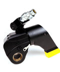 Heavy Duty Hydraulic Torque Wrench Built Like A Tank Square Drive Anti Corrosion Alloy tool with a yellow tip for industrial use.