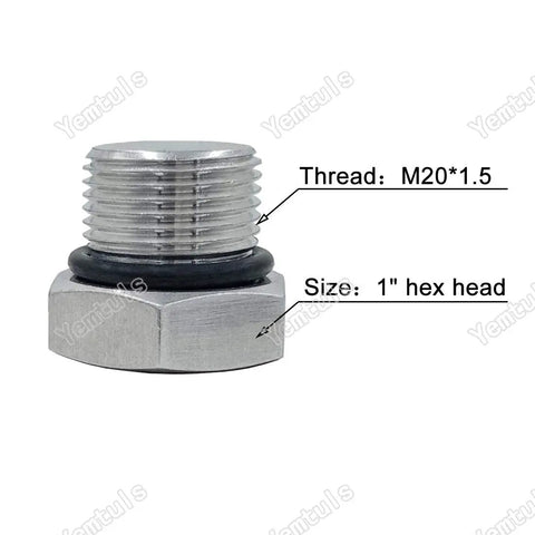 M20-1.5 LS Oil Level Sensor Plug For GM LS Engines No BS Replaces Sensor Hole In LS1 LS3 LS6 LS2 LSX LQ4 LQ9 4.3L V6 And 4.8L 5.3L 6.0L 6.2L V8 1997-2014 92-97 5.7L LT1 LT4 Includes Aluminum Adapter And O Ring, silver 1-inch hex plug