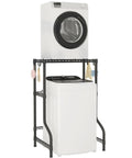 Upgraded Heavy Duty Adjustable Washer Dryer Stacking Rack For Tight Laundry Spaces And Compact Apartments Featuring Real Solid Steel Build And No Sweat Flexible Height Adjustments with washer and dryer.