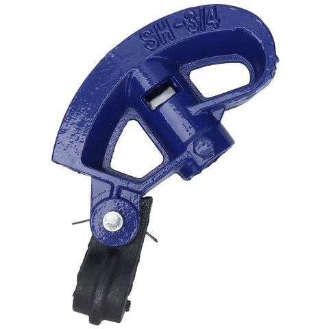 Close-up of Heavy Duty Manual Pipe Bender For 1/2 To 3/4 Inch Conduit in blue C45 steel, showing detailed design for precision bending.