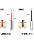 Front view of 2-piece wood drill bit set: 3mm brad-point left- and right-spiral bits, 70mm length, 10mm shank, Amazon brand.