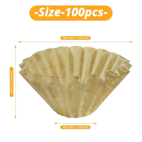 100 Pack 1 To 4 Cup Disposable Basket Coffee Filters For A Smooth Brew Efficient And Convenient 1 Cup Size, natural pulp