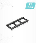 12 Pack DIP IC Socket Adapter Kit For Breadboards And PCB Projects, 40 Pin Round DIP Sockets, 15.24mm Row Pitch