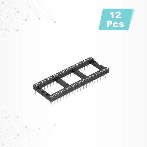 12 Pack DIP IC Socket Adapter Kit For Breadboards And PCB Projects, 40 Pin Round DIP Sockets, 15.24mm Row Pitch