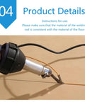 Image of using a heat tool for welding with Premium 100M Black PVC Welding Rods For Flawless Sports Floors And PU Repairs.