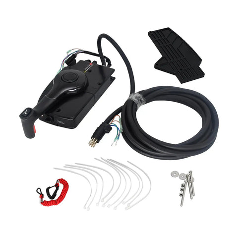 881170A15 Boat Outboard Side Mount Remote Control Box For Mercury Mariner Throttle System, Right Hand 8 Pin Connector With 15ft Harness, Easy Plug And Play Remote Control Box Replacement For All Current Outboard Models