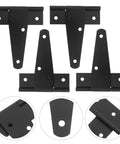 Heavy Duty Outdoor Gate Hinges T Strap Tee Hinge Set For Wooden Fences And Gates With Rust Resistant Finish Built To Last And Easy Mount Hardware For Multiple Gates, black metal set