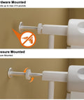 Walk Through Pressure Mounted Baby Gate For Narrow Openings 24.2 To 29 Inches Wide, 30 Inches Tall, Stairs And Doorways Hallways, Kid And Pet Safe Indoor Safety Gate With Easy Pass Through showing hardware and pressure mounting options