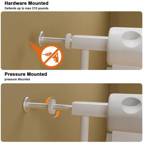 Extra Wide Walk Through Baby Gate 67 To 71.5 Inch Adjustable Width Pressure Mounted Safety Gate installation types