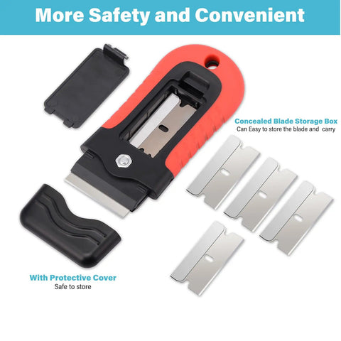 Razor Blade Scraper Tool With Built In Blade Storage For Glass Cooktops And Ceramic Stovetops Tackles Grime And Sticky Gunk visible