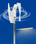 Vertical Axis Wind Turbine Kit With Controller And IP67 Protection, Ultra Quiet Off Grid Power For Home RV Business And Industrial Use, 100W 24V White 4 Blades