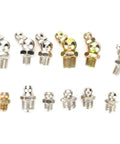 Assorted iron plated grease nipples from 130-piece kit with M6, M8 threads visible from Grease Nipple Fitting Kit For Mechanics.