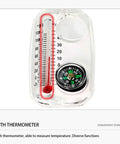 Trail Ready Hiking Compass Keychain Tool For Quick Navigation with built-in thermometer, durable navigator for camping