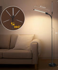 Tall Floor Lamp With 5 Color Modes And 5 Brightness Levels, Remote And Touch Control, 360 Degree Gooseneck beside sofa