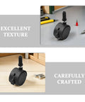 4pcs Inch Swivel Caster Wheels Brake for Furniture on a work surface, showcasing durable black material and a locking mechanism.