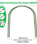Six Piece Garden Hoop Kit For Greenhouses Rust Free Grow Tunnel Stakes showing dual connection and adjustable width