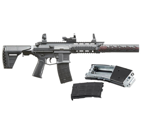 Hydra Full Size 177 Caliber CO2 Blowback Air Rifle with Red Dot Sight and extra magazines, full auto and semi auto modes