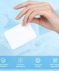 Top Shelf 1000 Pack Blank CR80 PVC ID Cards, Thick 30 Mil White Plastic Credit Card Size Swipes held in hand