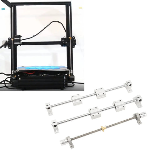 Dope Linear Motion Guide Kit With Slide Block Bearings For 3D Printer CNC Router And DIY Engraving, Built Tough From High Carbon Steel And Aluminum, Smooth Low Noise Glide For Precise Automation Equipment 8-300 shown with 3D printer rail components