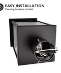 Back view of Outdoor Post Light With Clear Glass Panels In Sleek Black Finish showing wiring and easy installation features.