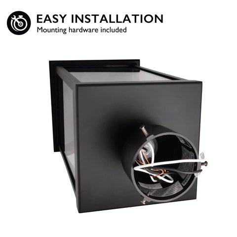 Back view of Outdoor Post Light With Clear Glass Panels In Sleek Black Finish showing wiring and easy installation features.