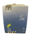 Heavy Duty Compact Din Rail Switching Power Supply With Wide 100 To 240V Ac Input For Industrial Automation And Machinery Engineering Is Built Different And Runs Flawless Daily, showing back with input terminals.