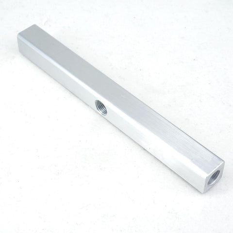 Aluminum Pneumatic Fitting Manifold Block 2 Way Splitter For Air Water Gas Oil Lines One Quarter Inch BSP 20x20mm DIY Friendly