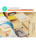 Height Adjustable Mobile Laptop Desk Sets The Chill Vibe For Remote Work Sessions While Rolling On Slick Casters And Locks Down Tight For Ultimate Stability, spacious design with smooth surface and rounded corners.