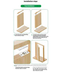 Installation steps for Heavy Duty Hidden Door Hinge Set For Wood Doors With 360 Degree Rotation And Black Hardware diagram