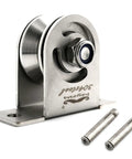 Detachable Stainless Steel V-Type Groove Sliding Wheel Roller Track Rail Fixed Pulley With Duplex Bearing For 0-13mm Wire Rope, with M6 screws
