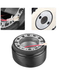 Aluminum 6 Hole Steering Wheel Hub Adapter Kit Includes Horn Wire Screws Wrench Stabilizing Ring Quick Detach For Aftermarket Wheels Universal 6 Bolt Pattern Black Fits Mazda Miata 323 MX3 MX5 MX6