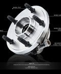 Front Wheel Bearing Hub Assembly With ABS Sensor Plug And Cable For Jeep Commander Grand Cherokee 2005 to 2010, bare steel