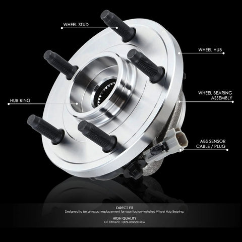 Front Wheel Bearing Hub Assembly With ABS Sensor Plug And Cable For Jeep Commander Grand Cherokee 2005 to 2010, bare steel