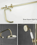 UMJIGF 8 Inch Shower System with Cold and Hot Water Shower Combo Set featuring brass square tube and top fall head.