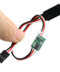 5-6V steering gear slow servo reducer delay module with translucent housing, green PCB, red/black/white wires