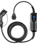 Portable Level 2 EV Charger With 30 Amp Power And 25 Foot Cord Quick Juice Up Your Ride Anywhere With This Sleek Portable EV Charging Station, showing the charging plug and cable.