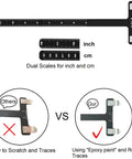 Archery Bow String Nocking Points Kit with T Square Ruler showing inch and cm scales for recurve and compound bowstring use