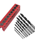 Pro Grade Drill Guide And Doweling Jig For Straight Holes With Perpendicular Entry Self Centering Drill Block with 2 to 10 mm drill bits