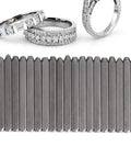 Metal Stamping Kit With 20 Pattern Punches Chisel Anvil Set for Jewelry Making, with rings in the background.