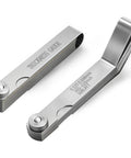 Maclia 2-piece stainless steel feeler gauge set with straight and angled blades for valves and spark plugs