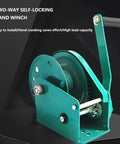 Heavy Duty Hand Winch 2400 Lb Capacity, Manual Bi Directional Ratchet Lock, No Wire Rope Required, Boat Trailer, Alloy Steel Construction